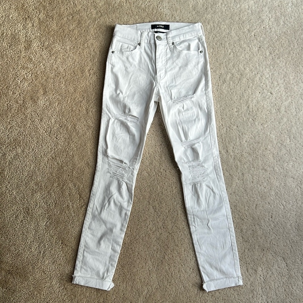 Aeropostale High Rise White Skinny Jeans Size 00